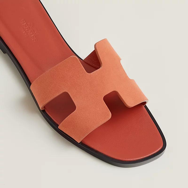 Giày Hermes Oran Sandal Nữ Nâu Cam